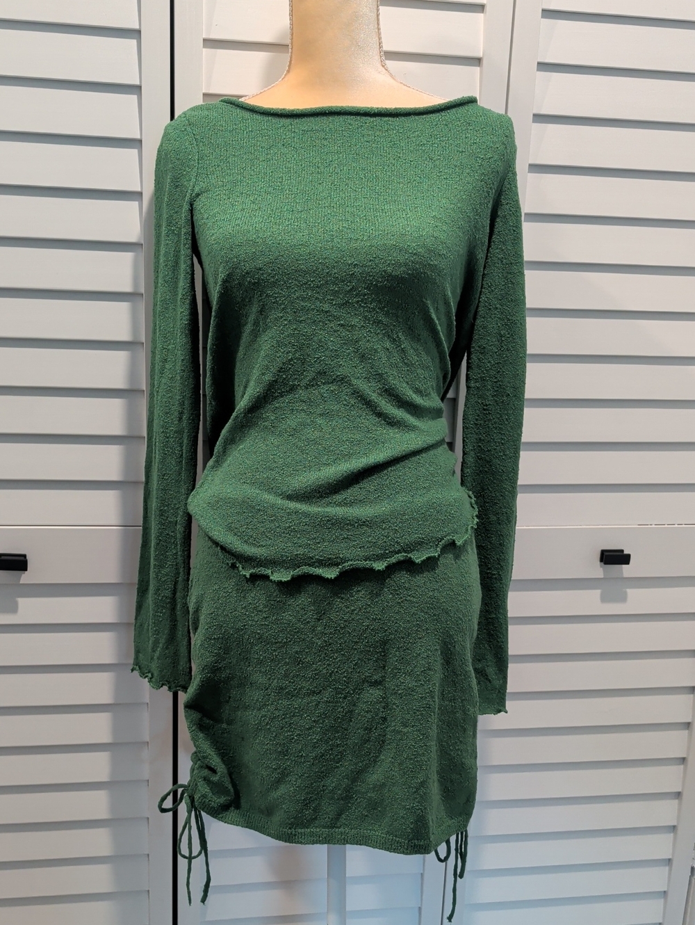 Free People Beach Green Long Sleeve Knit Two Piece